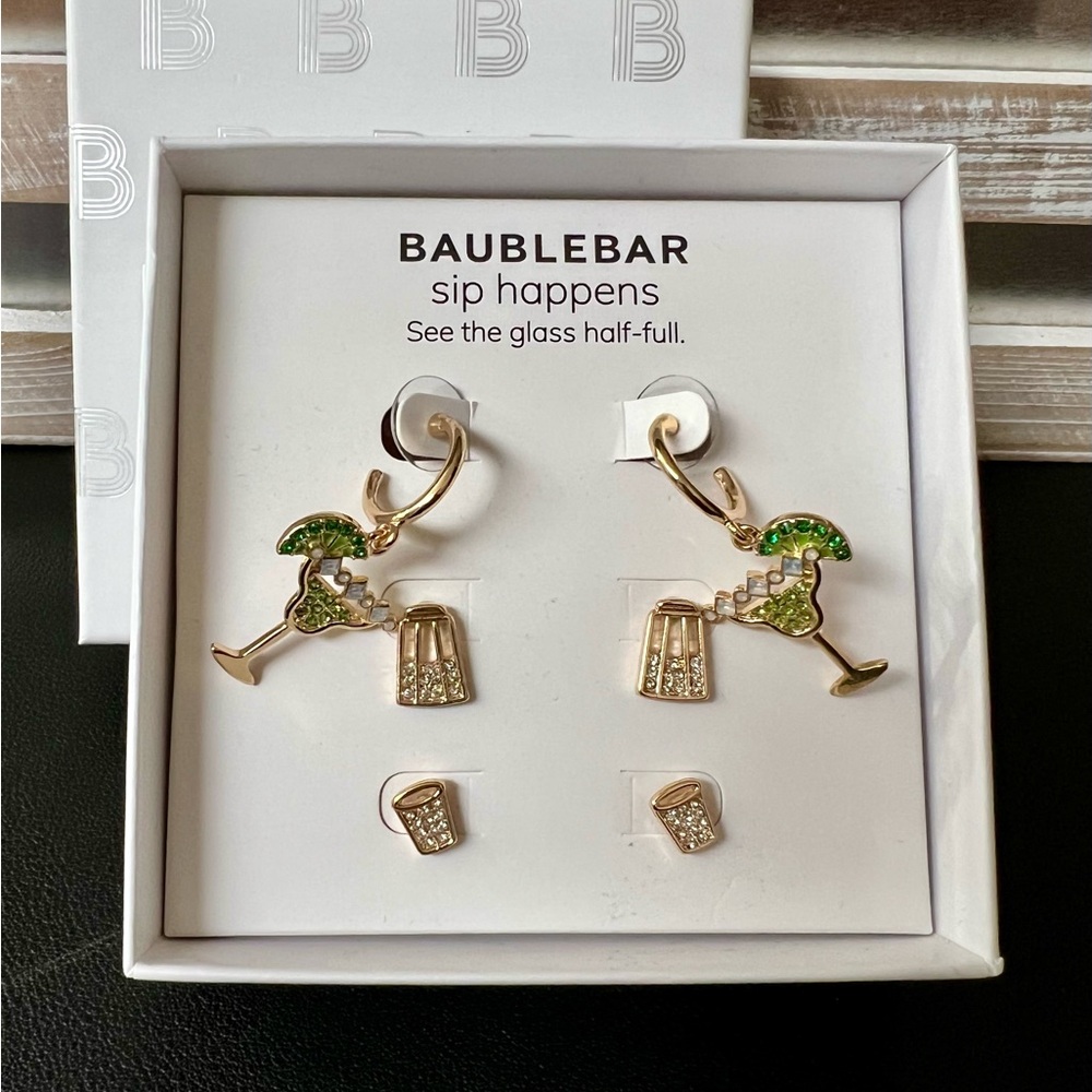 BAUBLEBAR Sip Happens – See the Glass Half Full Earring Set